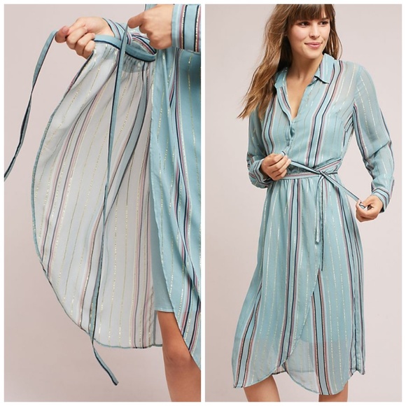 Anthropologie Dresses & Skirts - NWT ANTHROPOLOGIE Heather Metallic Wrap Dress